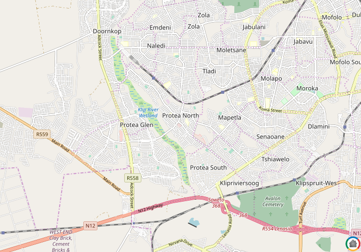 Map location of Protea North